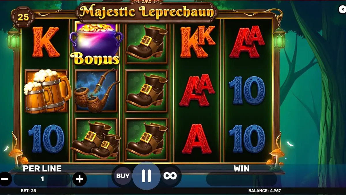 Pemandangan indah pedesaan Irlandia dalam slot Majestic Leprechaun
